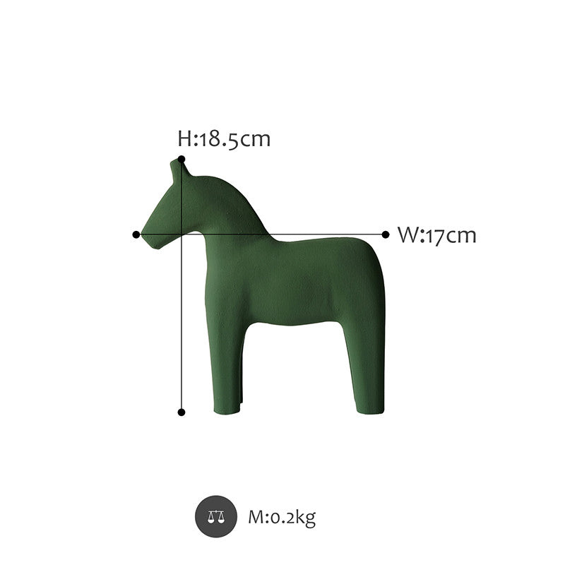 Nordic Wooden Horse Figurine