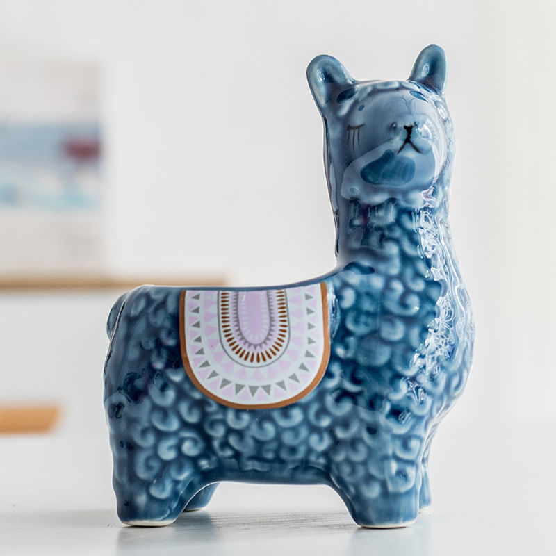 Cute Alpaca Ceramic Planter Set