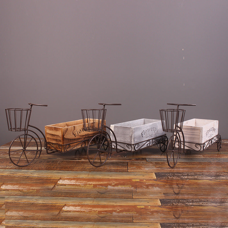 Vintage Iron Bicycle Plant Pot — Desk Decor