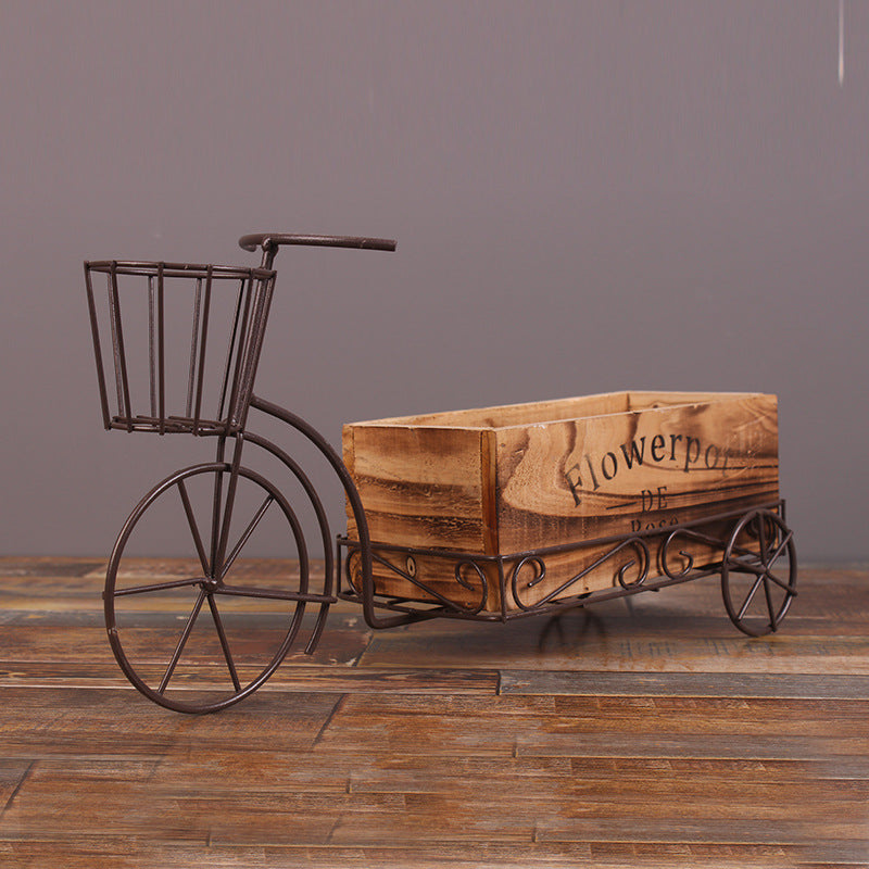 Vintage Iron Bicycle Plant Pot — Desk Decor