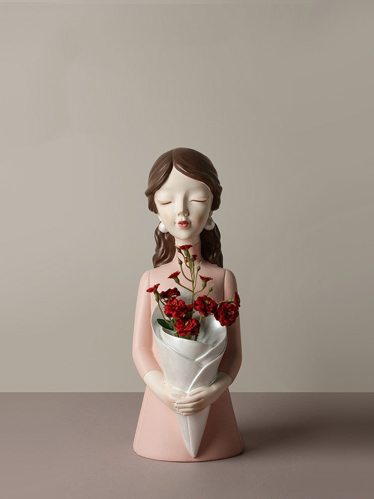 Home Decor Girl Figurine Resin Sculpture