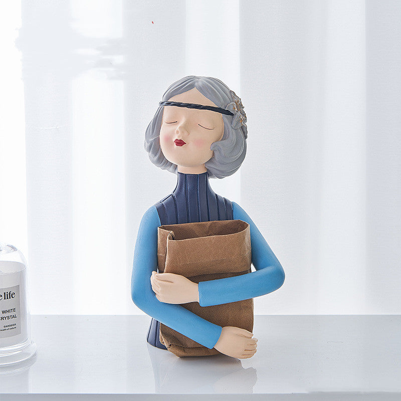 Nordic Girl Resin Sculpture — Home Decor Gift