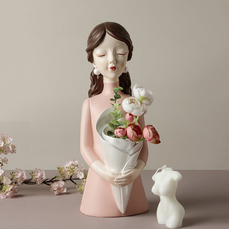 Home Decor Girl Figurine Resin Sculpture