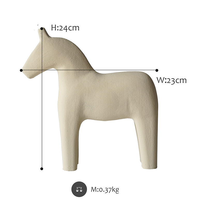 Nordic Wooden Horse Figurine