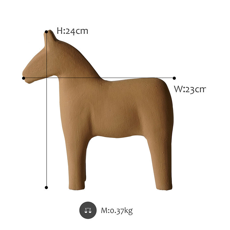 Nordic Wooden Horse Figurine