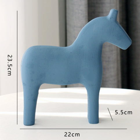 Nordic Wooden Horse Figurine