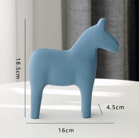 Nordic Wooden Horse Figurine