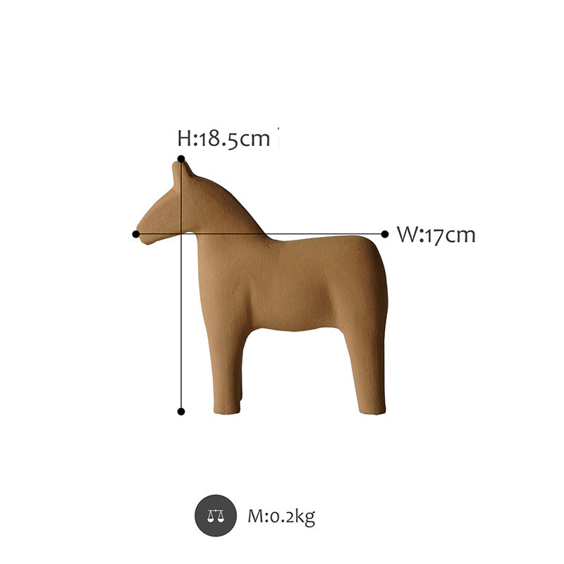 Nordic Wooden Horse Figurine