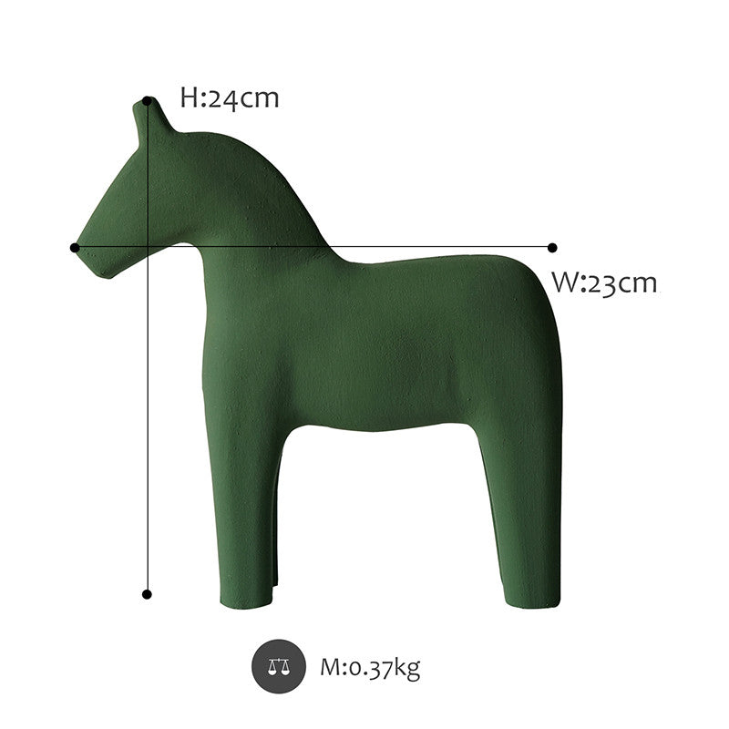 Nordic Wooden Horse Figurine